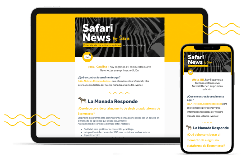 Safari News en un tablet y iphone Safari News en un tablet y iphone